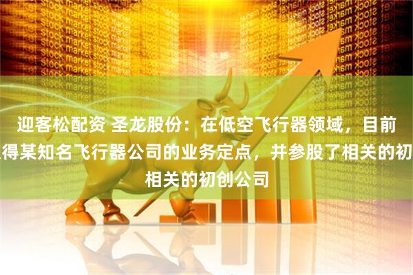 迎客松配资 圣龙股份：在低空飞行器领域，目前已经取得某知名飞行器公司的业务定点，并参股了相关的初创公司