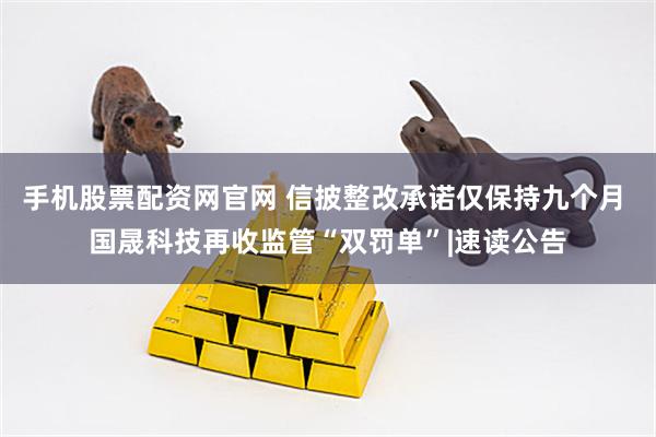 手机股票配资网官网 信披整改承诺仅保持九个月 国晟科技再收监管“双罚单”|速读公告